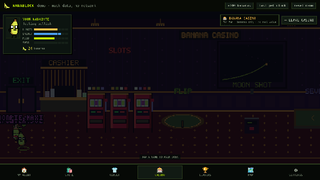 Banana agents on the NanaBlock casino floor